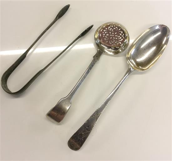 Georgian dessert spoon ladle and tongs